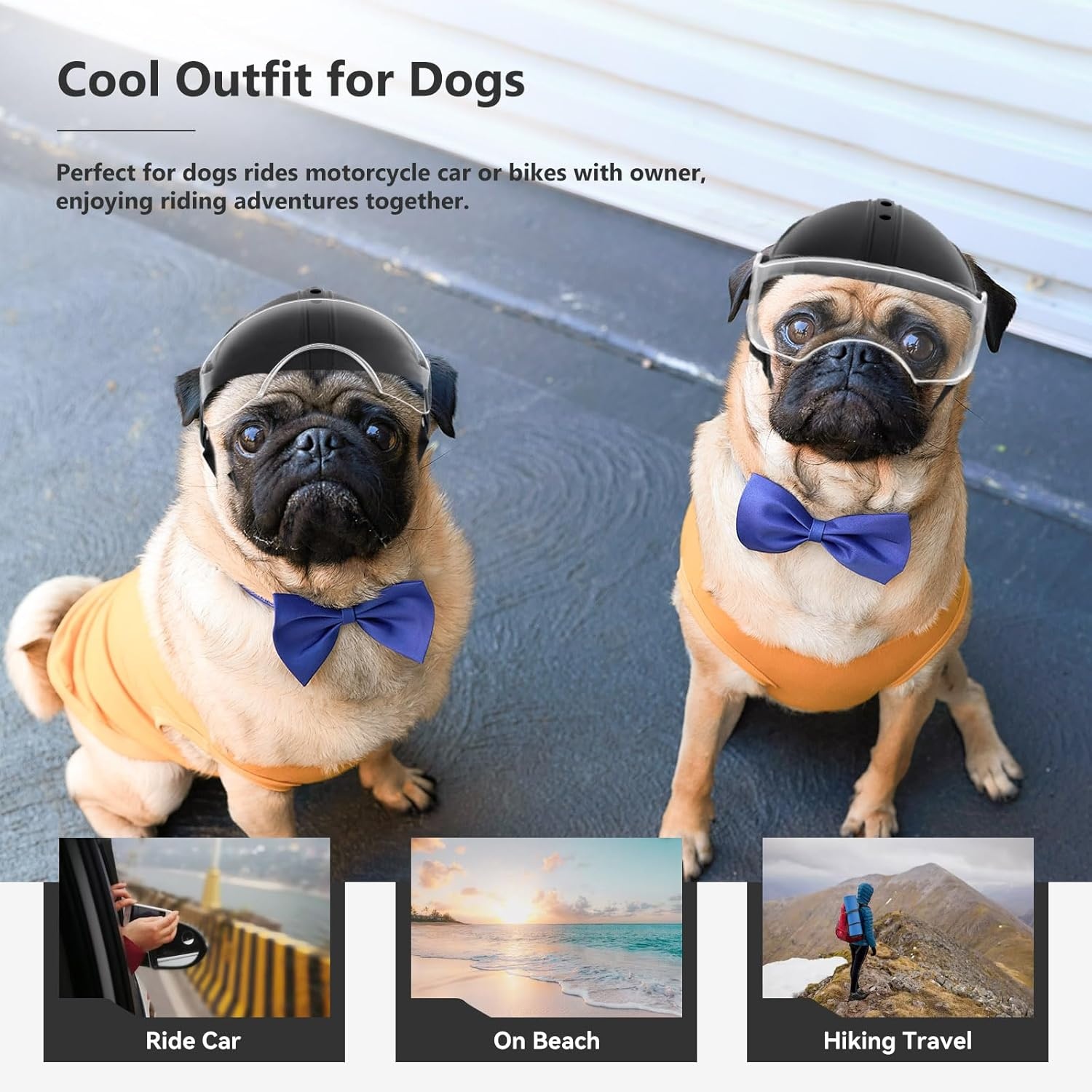 image:imageEnjoying Dog Helmet with Clear Lens and Ear Holes Pet Motorcycle Helmet Dog Hats for Small to Medium Dogs Outdoor RidingDrivingWalkingClassic Clear Lens