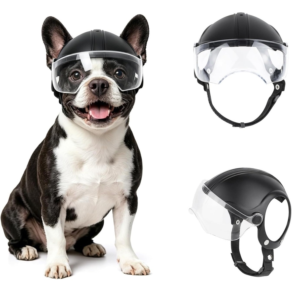 image:imageEnjoying Dog Helmet with Clear Lens and Ear Holes Pet Motorcycle Helmet Dog Hats for Small to Medium Dogs Outdoor RidingDrivingWalkingClassic Clear Lens