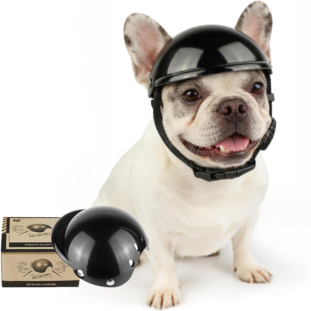 image:imageEnjoying Dog Helmets for ExtraSmall to Small Dogs Chihuahua Mixed Helmet Tiny to Small Dog Helmet Cat Hat for Outdoor Motorcycing Biking Travelling Exploring Adjustable SMedium Without Goggles