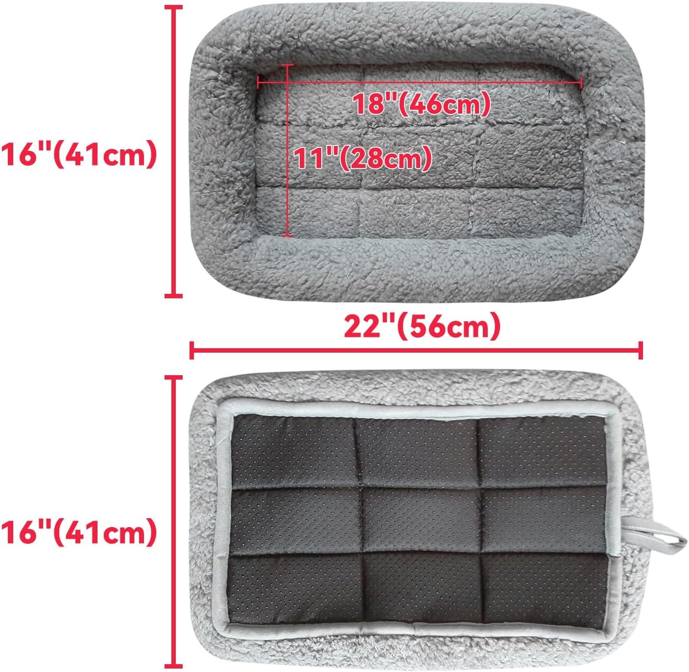 image:imageEnjoying Plush Cat Bed Mat Diameter 195 Round Pad with Pillow Around for Cats Dogs RelyingCurling Sleep Warm Dog Cushion for Crates Antiskid Bottom Large GrayMediumRectangular