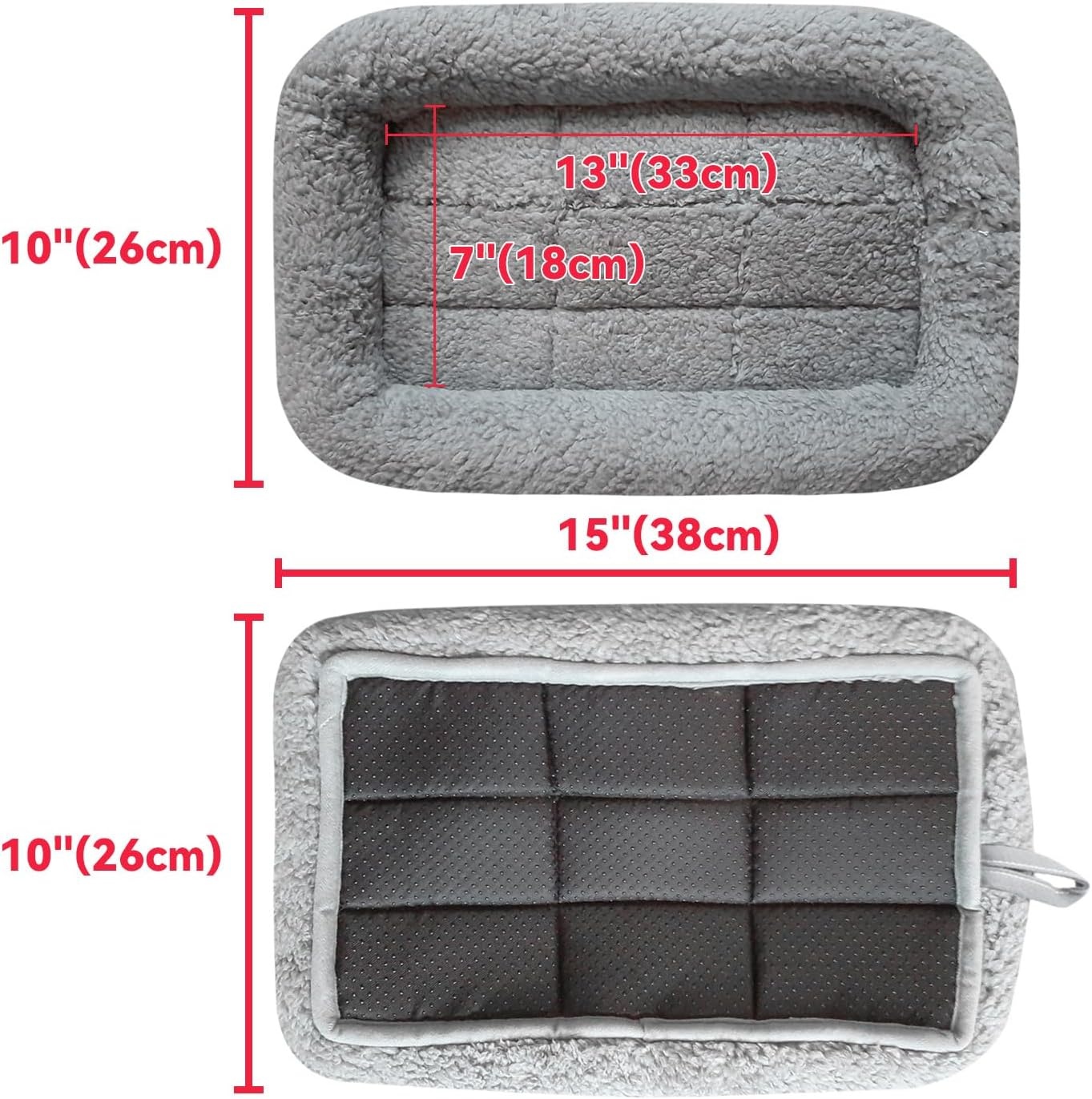 image:imageEnjoying Plush Cat Bed Mat Diameter 195 Round Pad with Pillow Around for Cats Dogs RelyingCurling Sleep Warm Dog Cushion for Crates Antiskid Bottom Large GraySmallRectangular