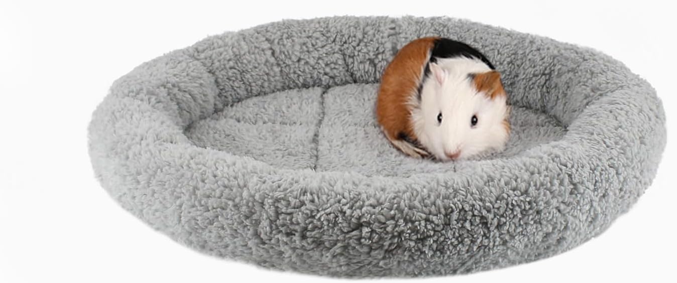 image:imageEnjoying Plush Cat Bed Mat Diameter 195 Round Pad with Pillow Around for Cats Dogs RelyingCurling Sleep Warm Dog Cushion for Crates Antiskid Bottom Large GraySmallRound