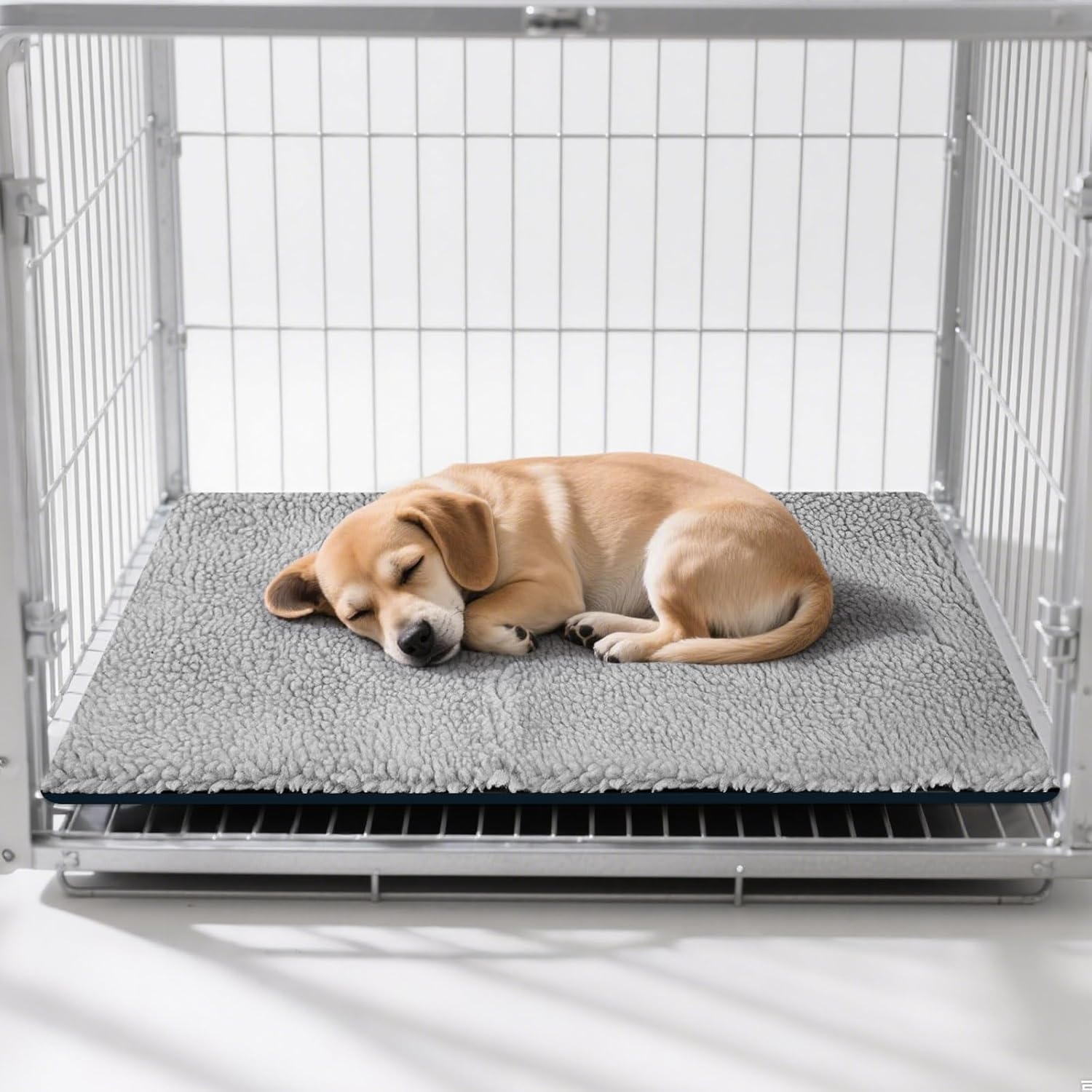 image:imageEnjoying Plush Cat Bed Mat Diameter 195 Round Pad with Pillow Around for Cats Dogs RelyingCurling Sleep Warm Dog Cushion for Crates Antiskid Bottom Large GrayLargeRectangular