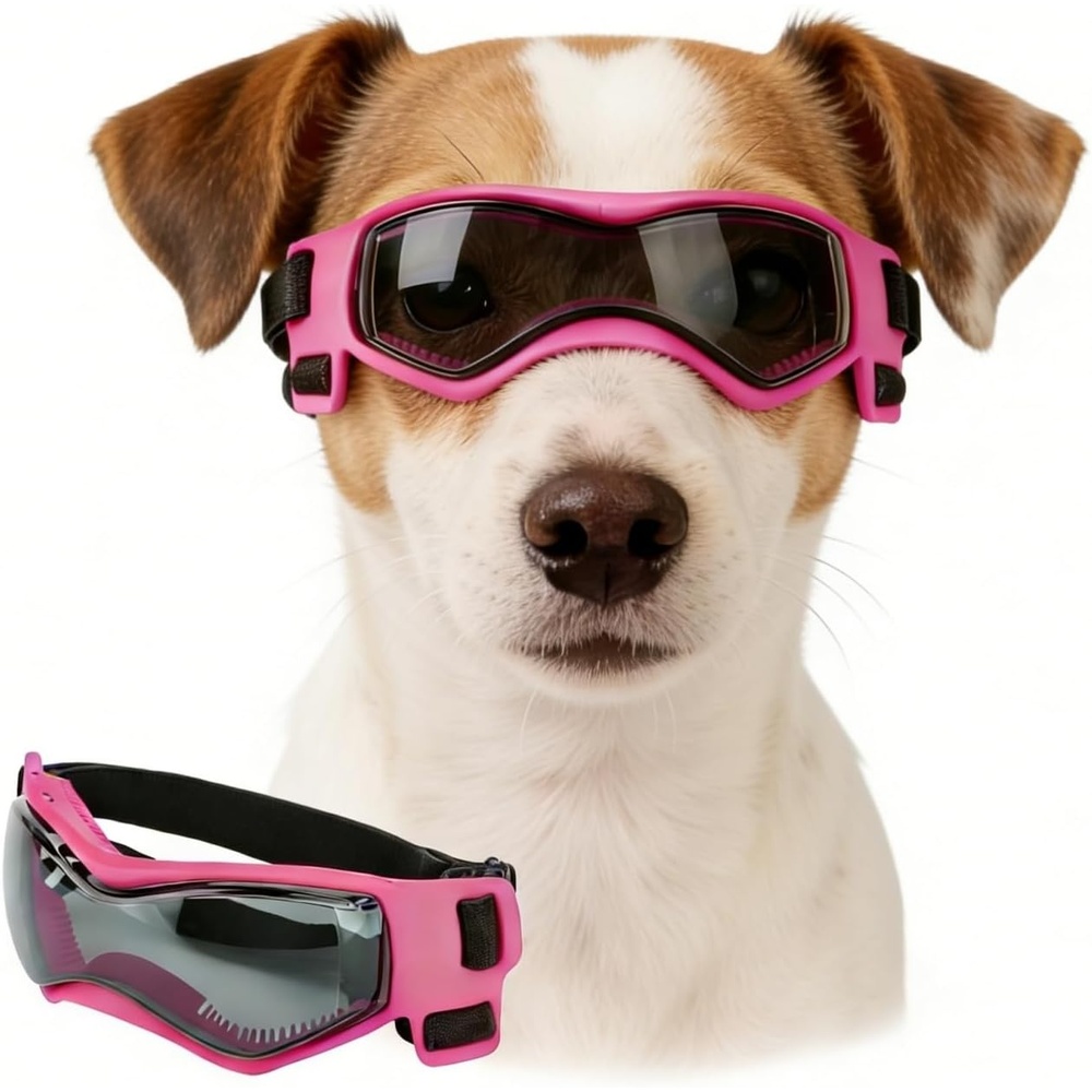 image:imageEnjoying Dog Goggles Small Breed Dog Sunglasses UV Protection Cycling Eye Protection for Small Dogs Breathable Windproof Dustproof AntiFog Adjustable Straps Classic PinkStylish Pink