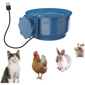 image:imageENJOYING Heated Water Bowl for Cats Indoor 06 L Thermal WaterFood Hanging Heated Pet Bowl for Rabbits Chickens Small Dogs Birds Pet Cage Dish Crate Use SelfAssembly BlueBlue