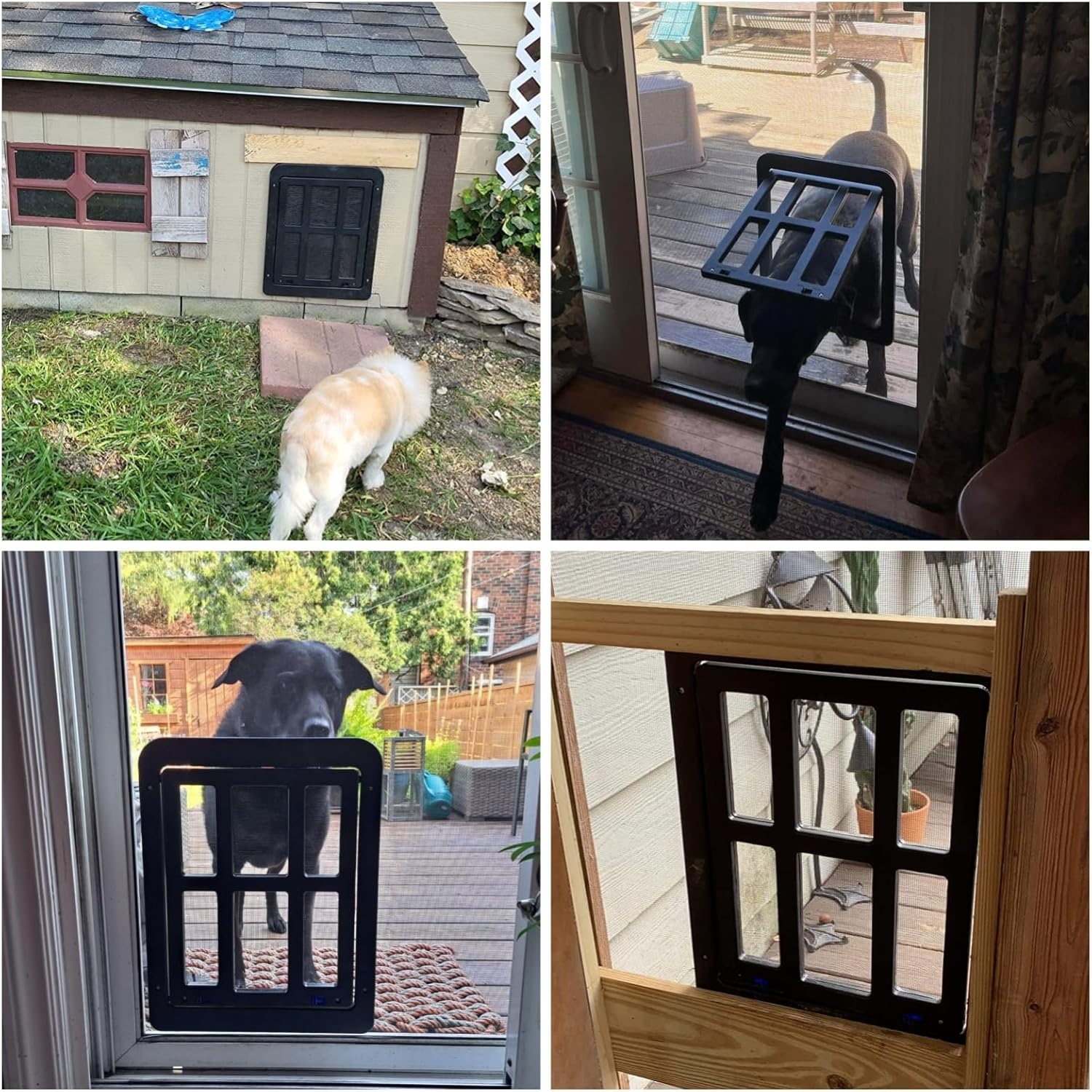 image:imageEnjoying Cat Door for Screen Doors Passage Opening 83 x 103 Access Freely Magnetic Swing Flap Small Pet Door for Sliding Doors Window Lockable BlackBlack112W x 144H