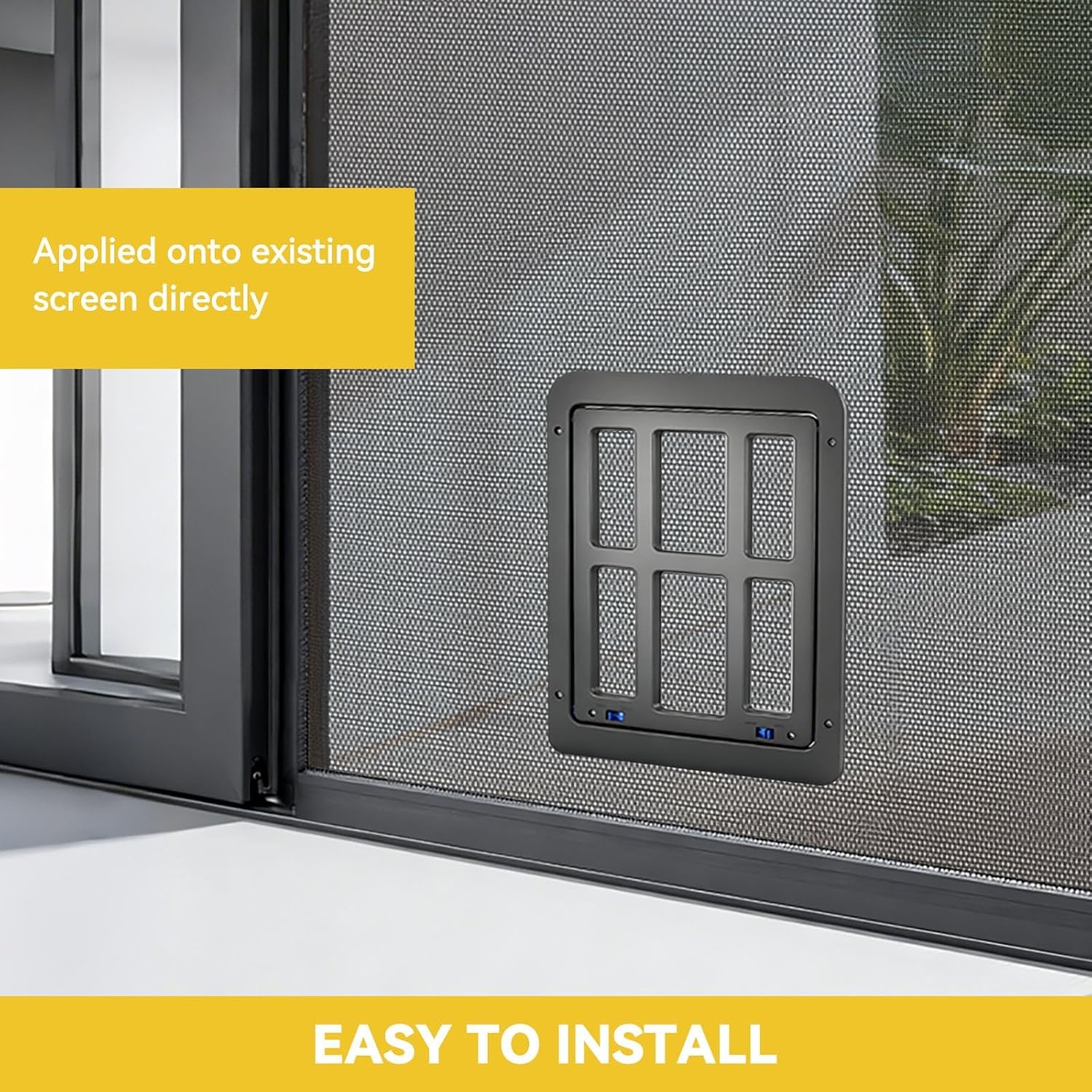 image:imageEnjoying Cat Door for Screen Doors Passage Opening 83 x 103 Access Freely Magnetic Swing Flap Small Pet Door for Sliding Doors Window Lockable BlackBlack83W x 103H