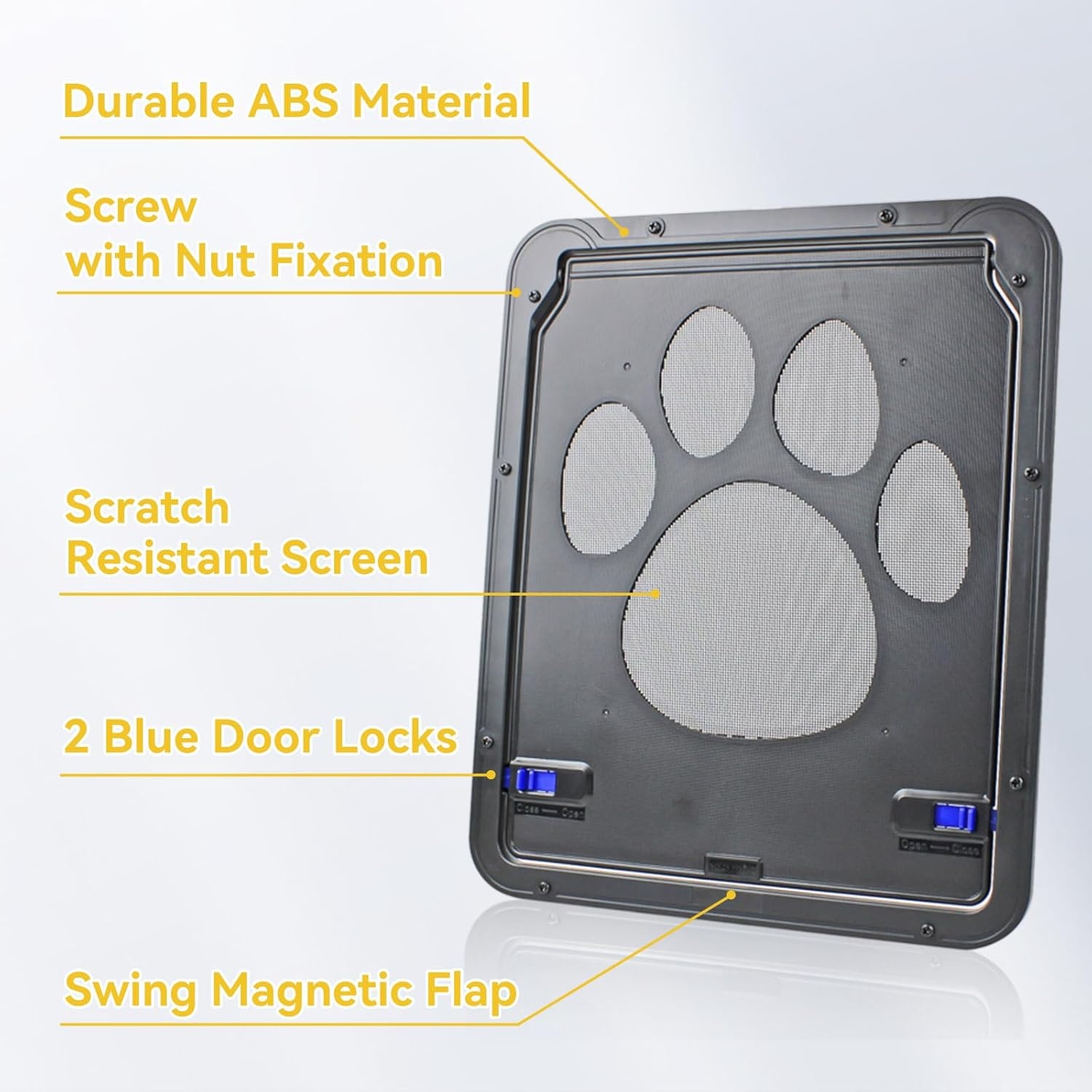 image:imageEnjoying Cat Door for Screen Doors Passage Opening 83 x 103 Access Freely Magnetic Swing Flap Small Pet Door for Sliding Doors Window Lockable BlackBlack8W x 102H