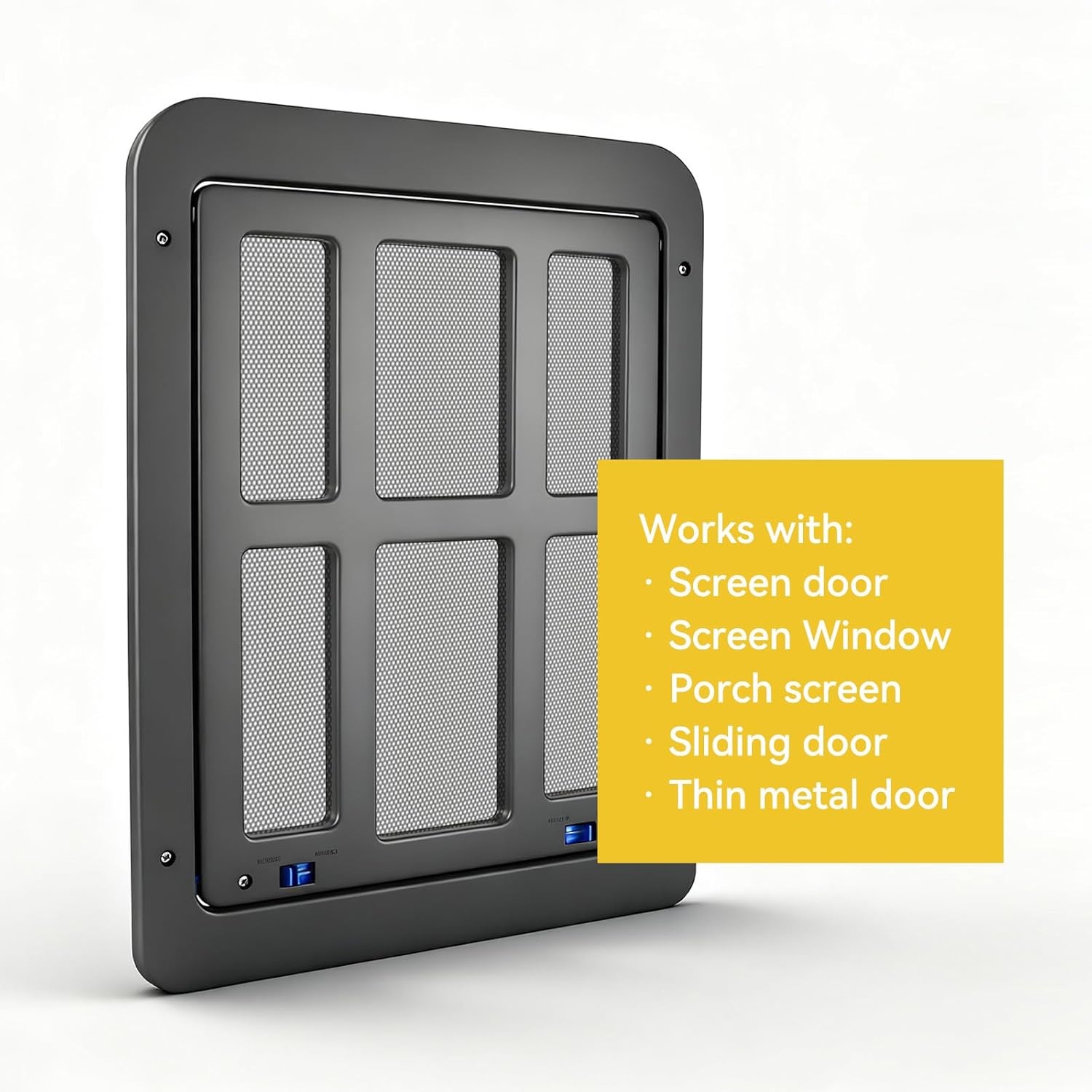 image:imageEnjoying Cat Door for Screen Doors Passage Opening 83 x 103 Access Freely Magnetic Swing Flap Small Pet Door for Sliding Doors Window Lockable BlackBlack112W x 144H