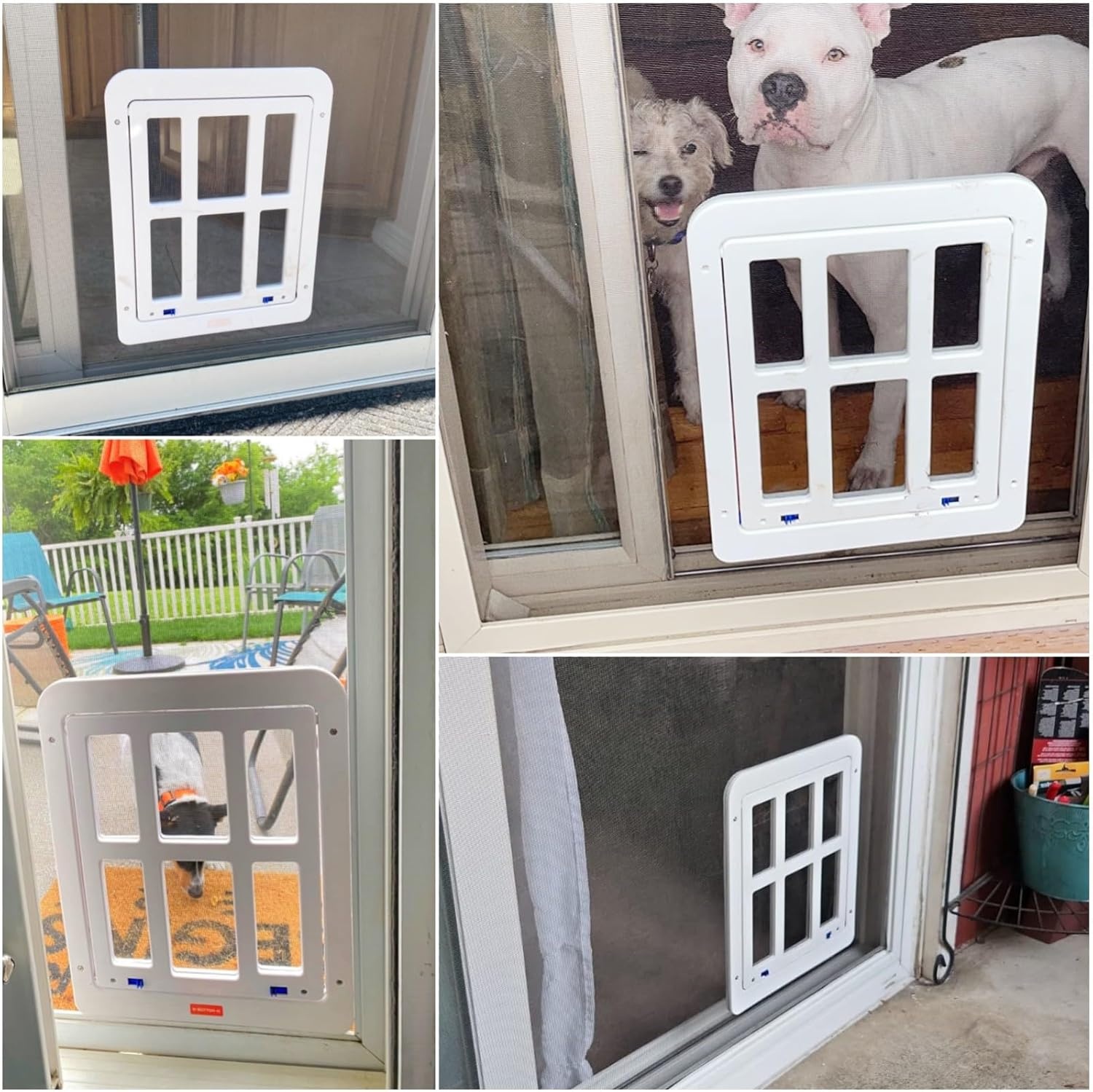 image:imageEnjoying Cat Door for Screen Doors Passage Opening 83 x 103 Access Freely Magnetic Swing Flap Small Pet Door for Sliding Doors Window Lockable BlackWhite112W x 144H