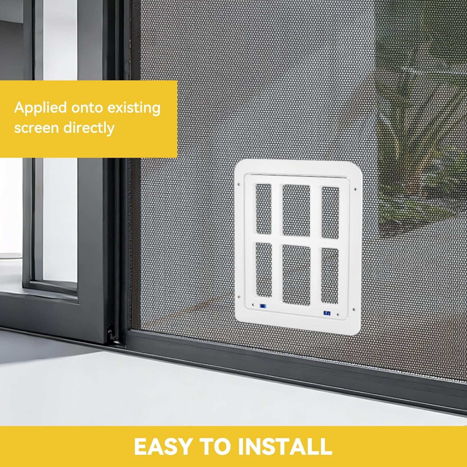 image:imageEnjoying Cat Door for Screen Doors Passage Opening 83 x 103 Access Freely Magnetic Swing Flap Small Pet Door for Sliding Doors Window Lockable BlackWhite112W x 144H