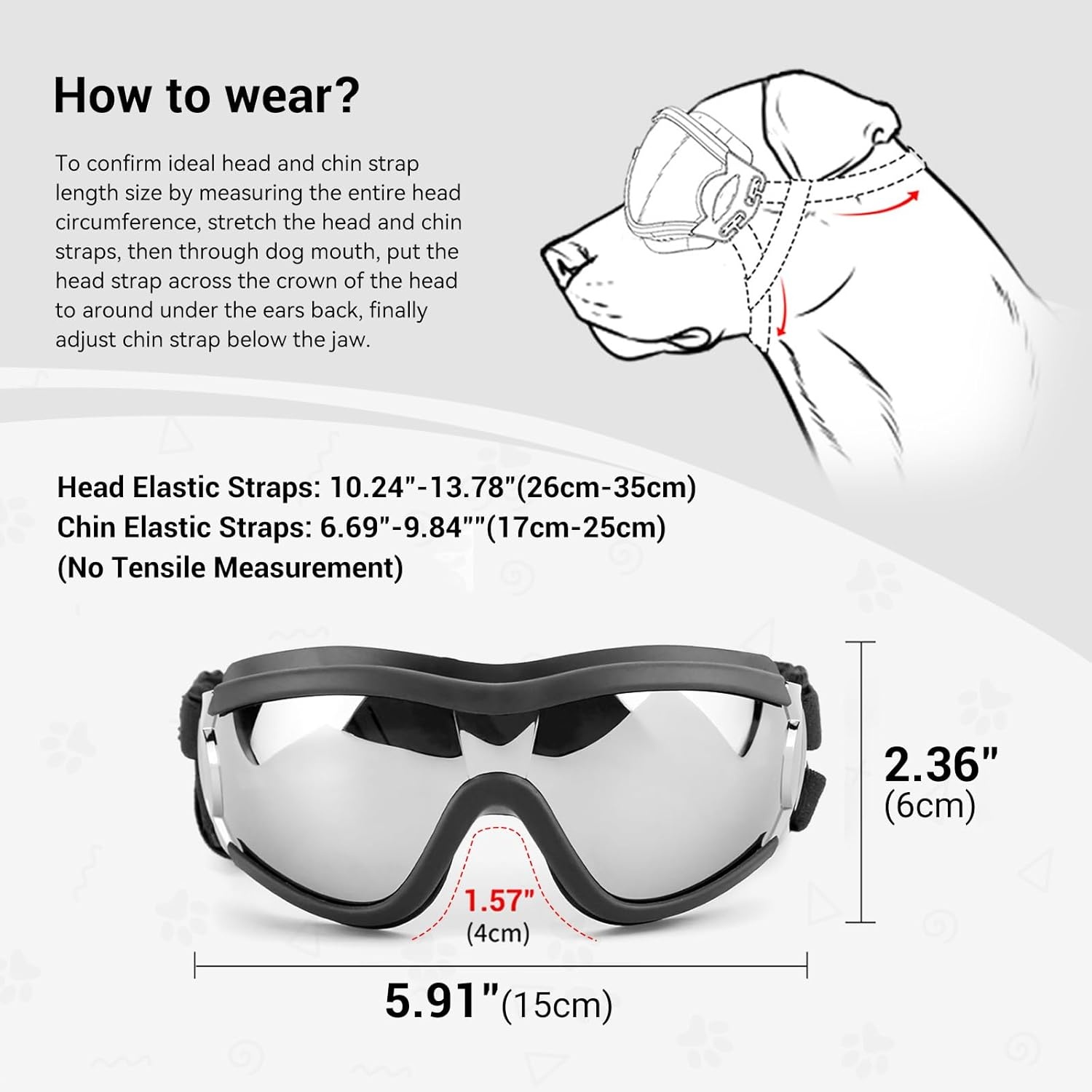 image:imageEnjoying Dog Goggles ExtraSmall to Small Breeds Dog Sunglasses UV Protection Driving Eye Protection for Little Dogs Breathable Windproof Dustproof AntiFog Adjustable Straps Panda WhiteJet Black