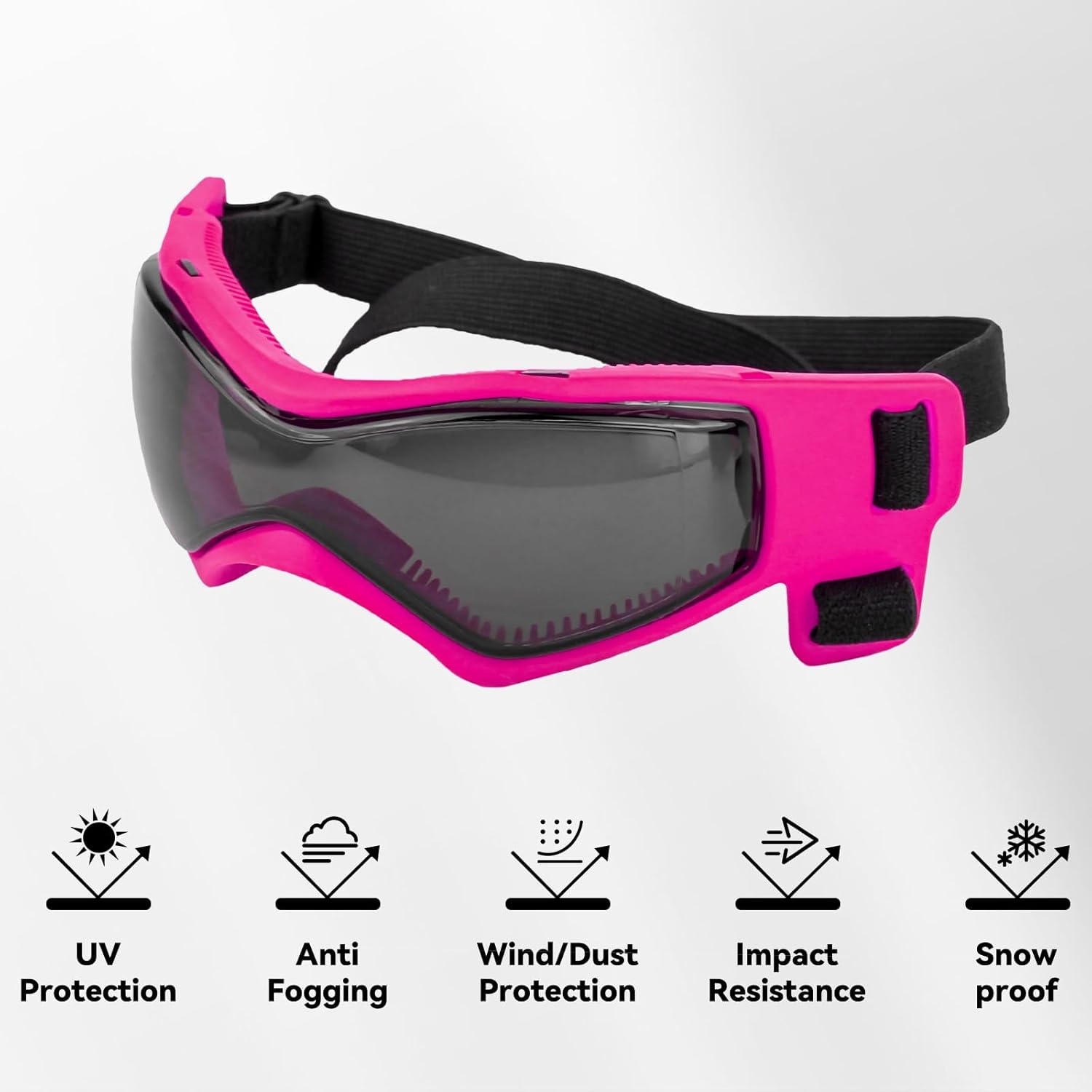 image:imageEnjoying Dog Goggles ExtraSmall to Small Breeds Dog Sunglasses UV Protection Driving Eye Protection for Little Dogs Breathable Windproof Dustproof AntiFog Adjustable Straps Panda WhiteStylish Pink