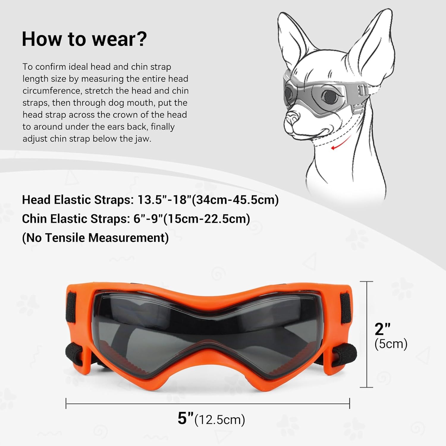image:imageEnjoying Dog Goggles ExtraSmall to Small Breeds Dog Sunglasses UV Protection Driving Eye Protection for Little Dogs Breathable Windproof Dustproof AntiFog Adjustable Straps Panda WhiteCool Orange