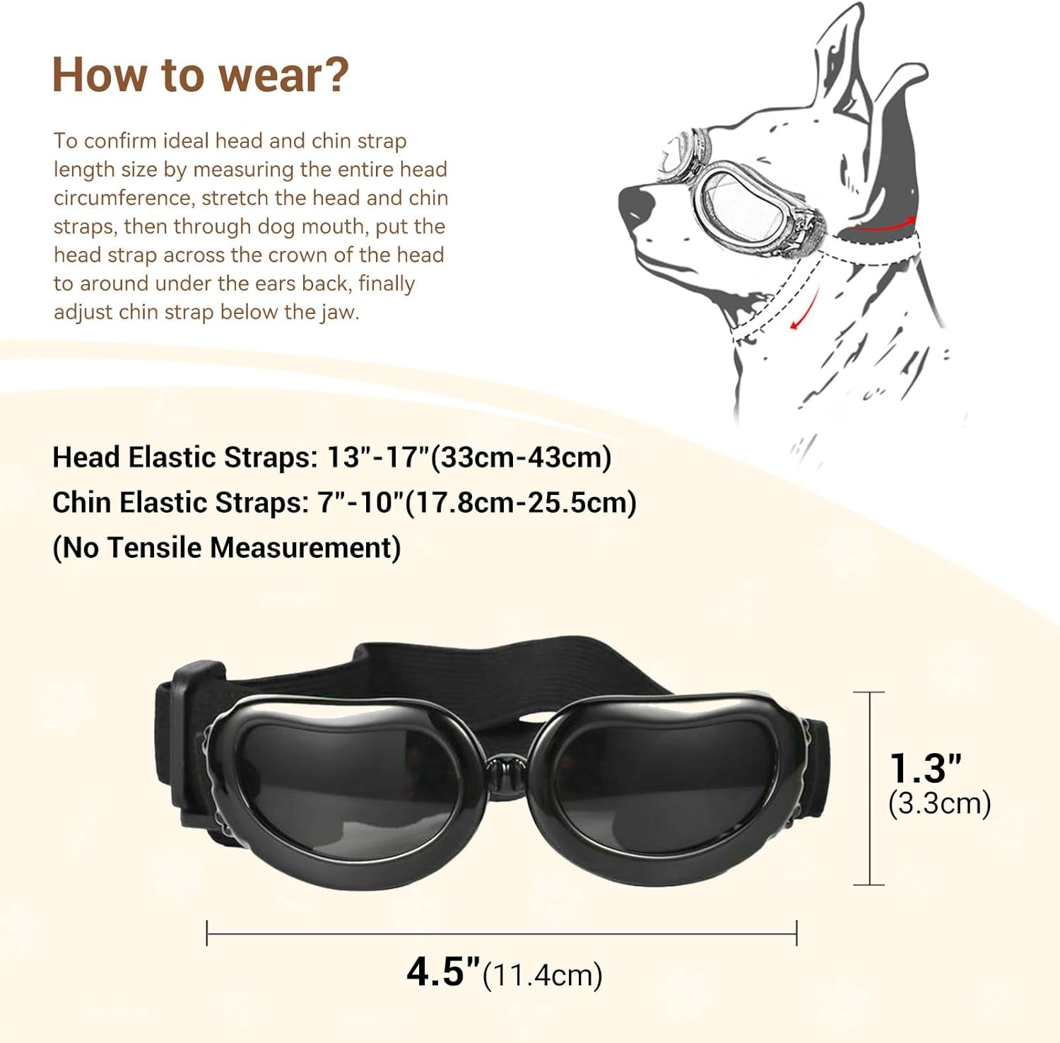 image:imageEnjoying Dog Goggles ExtraSmall to Small Breeds Dog Sunglasses UV Protection Driving Eye Protection for Little Dogs Breathable Windproof Dustproof AntiFog Adjustable Straps Panda WhiteClassic Pink