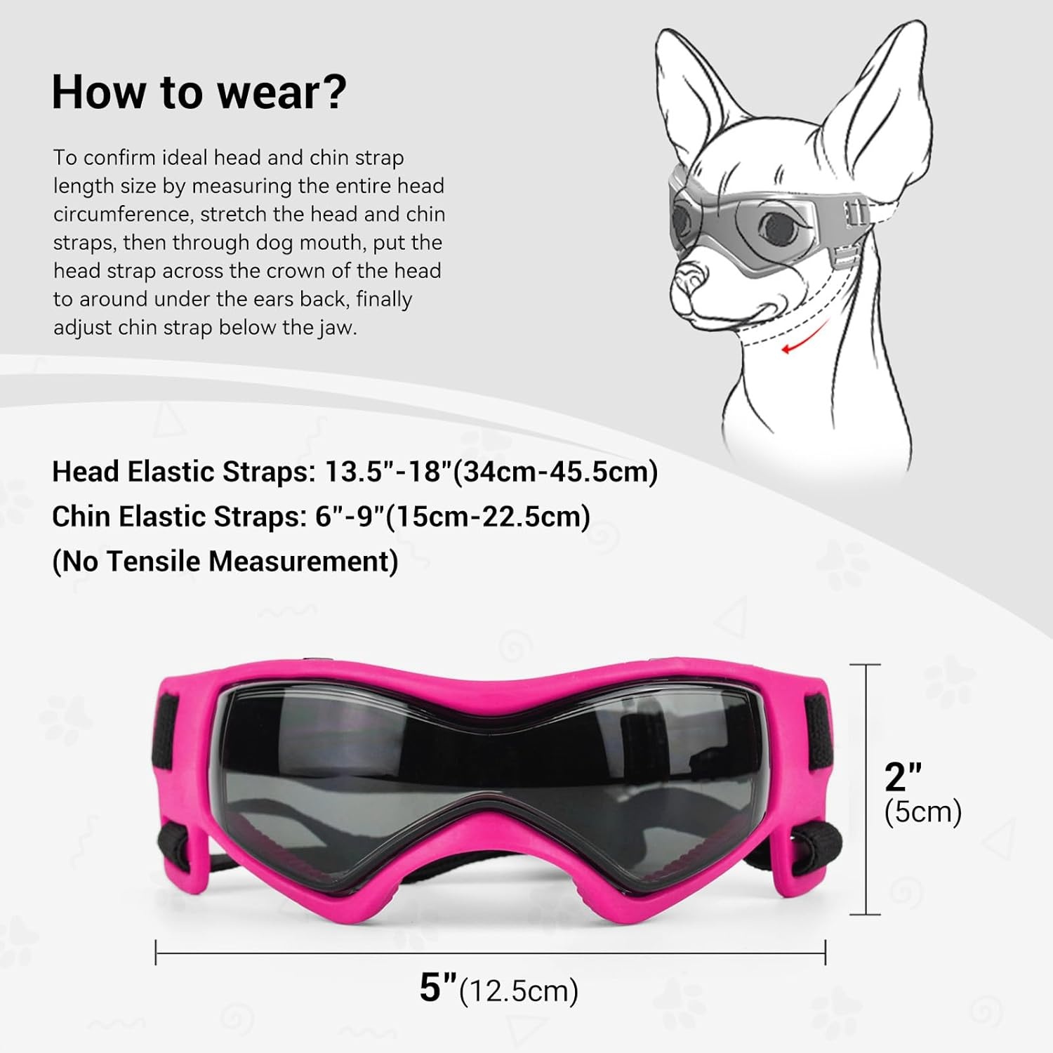 image:imageEnjoying Dog Goggles ExtraSmall to Small Breeds Dog Sunglasses UV Protection Driving Eye Protection for Little Dogs Breathable Windproof Dustproof AntiFog Adjustable Straps Panda WhiteStylish Pink