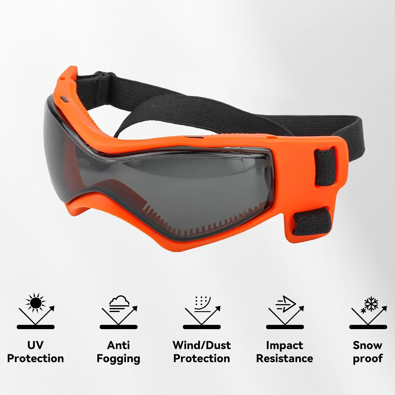 image:imageEnjoying Dog Goggles ExtraSmall to Small Breeds Dog Sunglasses UV Protection Driving Eye Protection for Little Dogs Breathable Windproof Dustproof AntiFog Adjustable Straps Panda WhiteStylish Orange