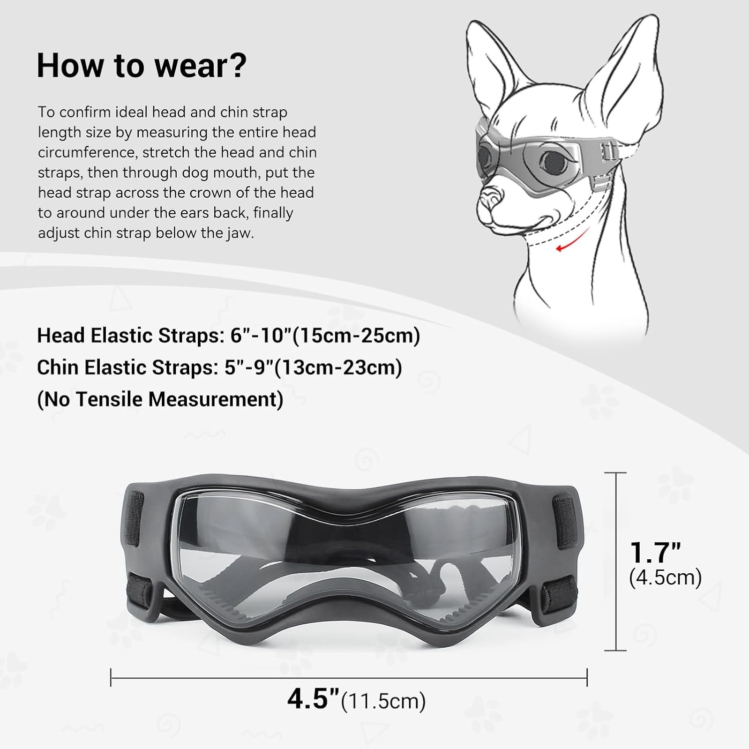 image:imageEnjoying Dog Goggles ExtraSmall to Small Breeds Dog Sunglasses UV Protection Driving Eye Protection for Little Dogs Breathable Windproof Dustproof AntiFog Adjustable Straps Panda WhiteCool Black