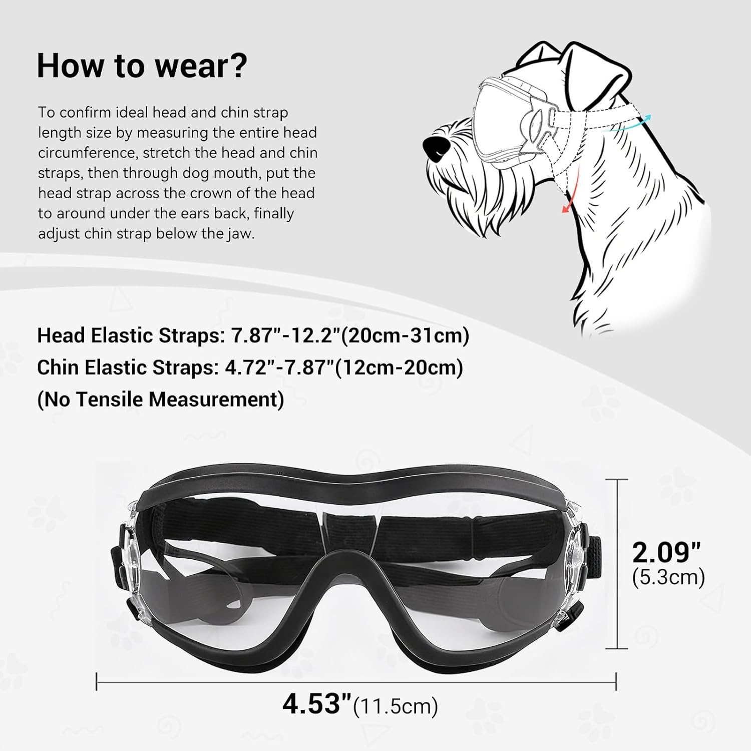 image:imageEnjoying Dog Goggles ExtraSmall to Small Breeds Dog Sunglasses UV Protection Driving Eye Protection for Little Dogs Breathable Windproof Dustproof AntiFog Adjustable Straps Panda WhiteGloss Clear