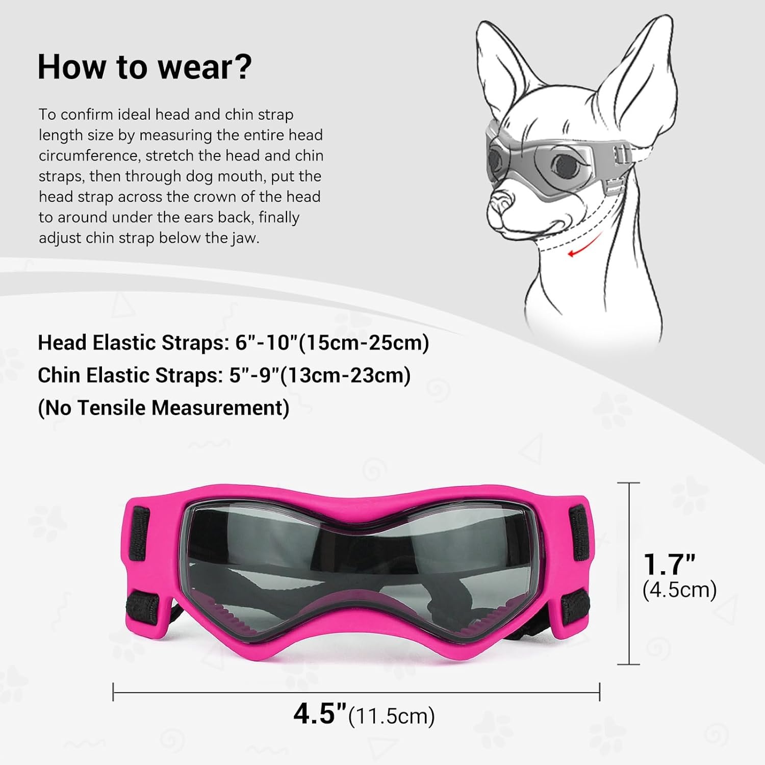 image:imageEnjoying Dog Goggles ExtraSmall to Small Breeds Dog Sunglasses UV Protection Driving Eye Protection for Little Dogs Breathable Windproof Dustproof AntiFog Adjustable Straps Panda WhiteCool Pink