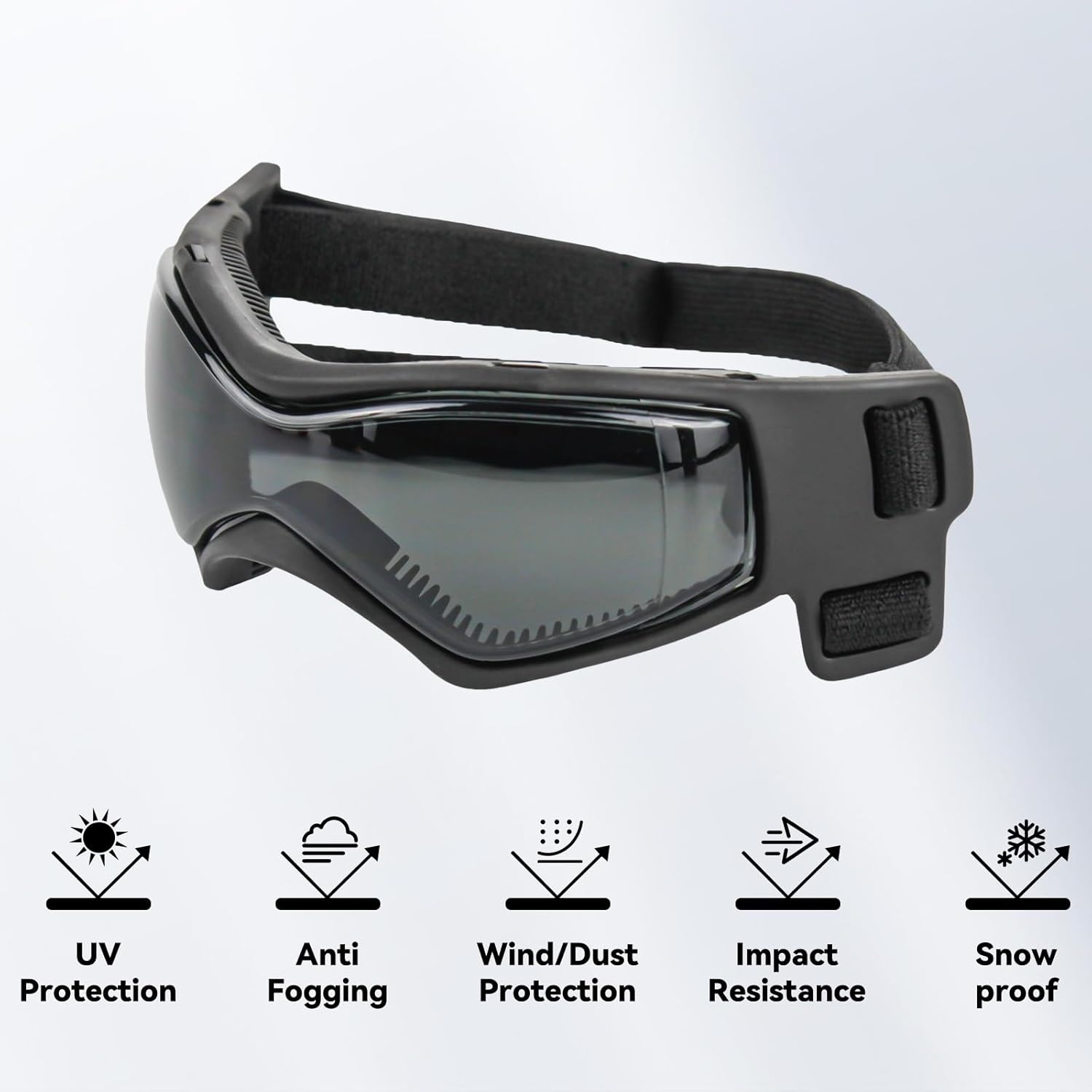 image:imageEnjoying Dog Goggles ExtraSmall to Small Breeds Dog Sunglasses UV Protection Driving Eye Protection for Little Dogs Breathable Windproof Dustproof AntiFog Adjustable Straps Panda WhiteStylish Black