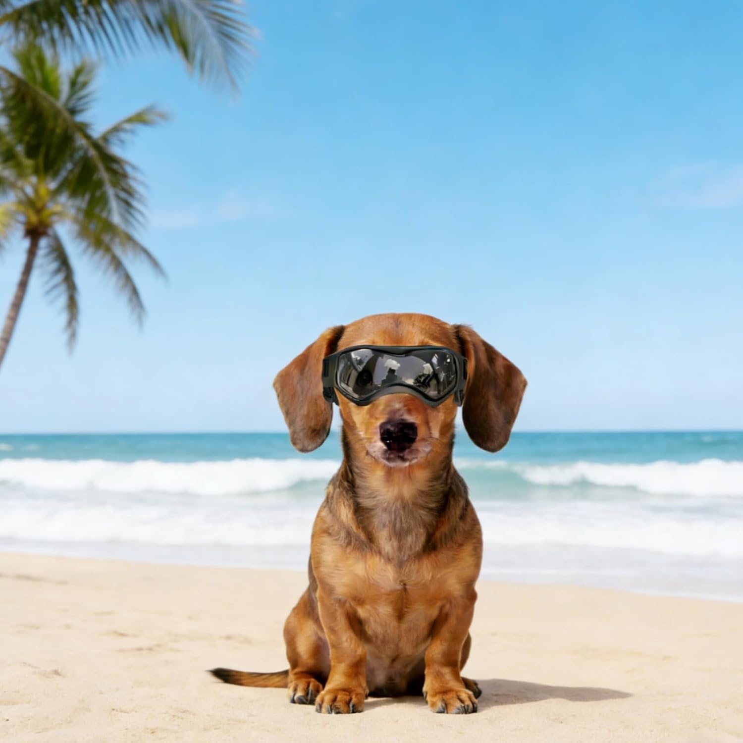 image:imageEnjoying Dog Goggles ExtraSmall to Small Breeds Dog Sunglasses UV Protection Driving Eye Protection for Little Dogs Breathable Windproof Dustproof AntiFog Adjustable Straps Panda WhiteCool Black