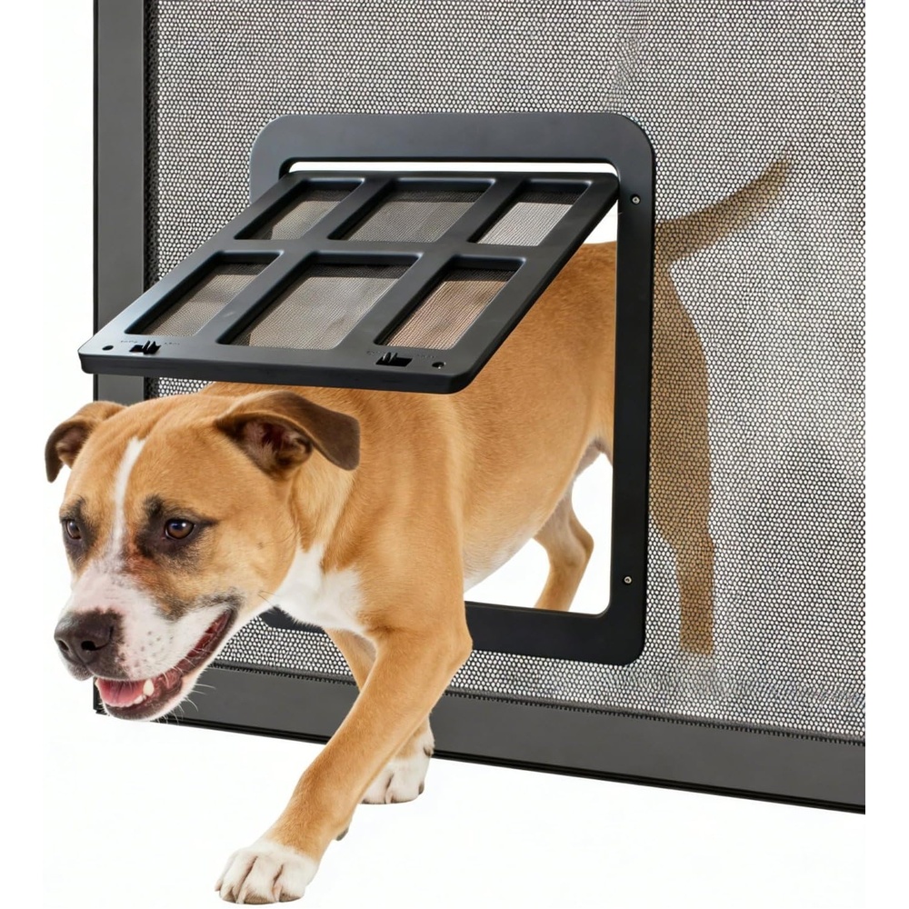 image:imageEnjoying Cat Door for Screen Doors Passage Opening 83 x 103 Access Freely Magnetic Swing Flap Small Pet Door for Sliding Doors Window Lockable BlackBlack112W x 144H