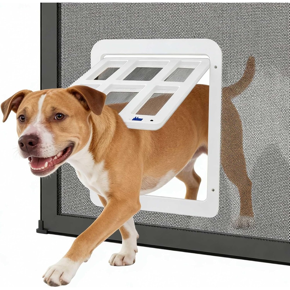 image:imageEnjoying Cat Door for Screen Doors Passage Opening 83 x 103 Access Freely Magnetic Swing Flap Small Pet Door for Sliding Doors Window Lockable BlackWhite112W x 144H