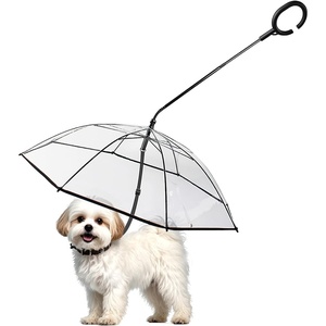 image:imageEnjoying Dog Umbrella for Small Dogs Clear Dog Umbrella Leash Rainproof Waterproof Doggy Walking Rain Umbrella with Metal Leash Small Puppy Outdoor Rain GearClear A