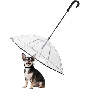 image:imageEnjoying Dog Umbrella for Small Dogs Clear Dog Umbrella Leash Rainproof Waterproof Doggy Walking Rain Umbrella with Metal Leash Small Puppy Outdoor Rain GearClear B
